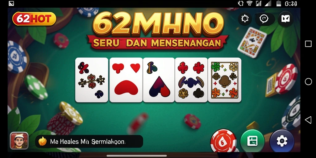 Tampilan gameplay seru dalam 62HOT dengan teman-teman.