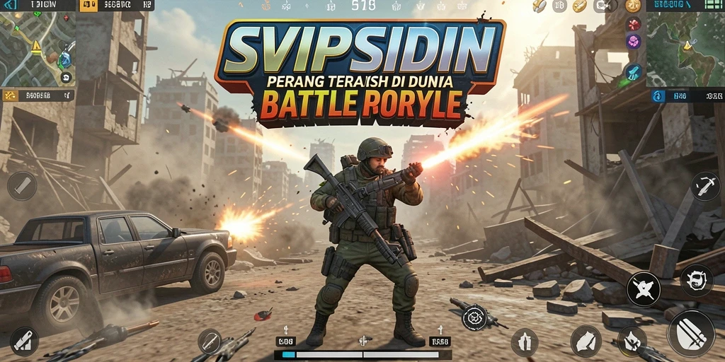 Gameplay intense di SVIPSIDN dengan aksi Battle Royale.