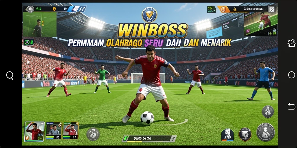 Tampilan gameplay seru dari WINBOSS yang menampilkan aksi olahraga menarik.